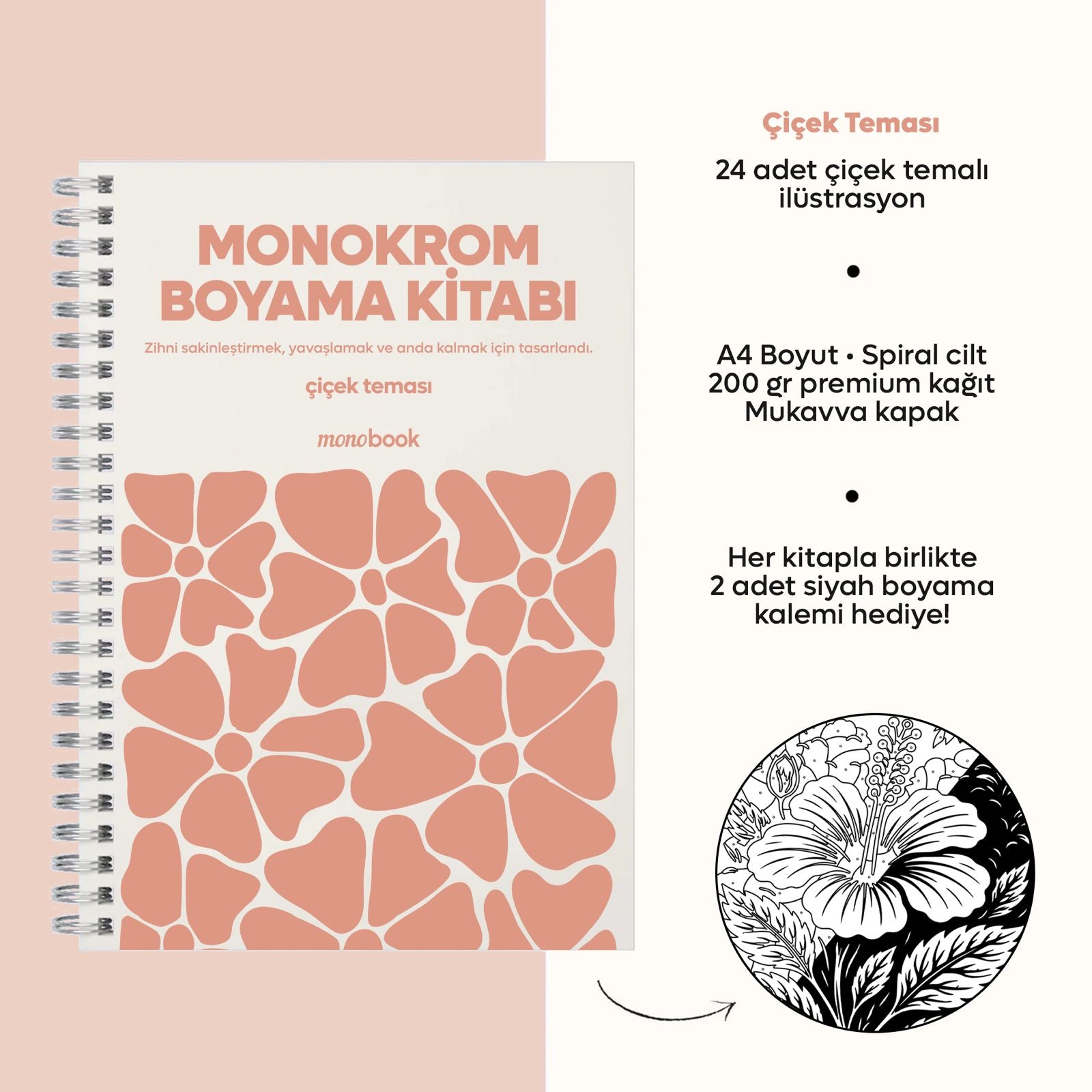monobook - Monokrom Boyama Kitabı Seti