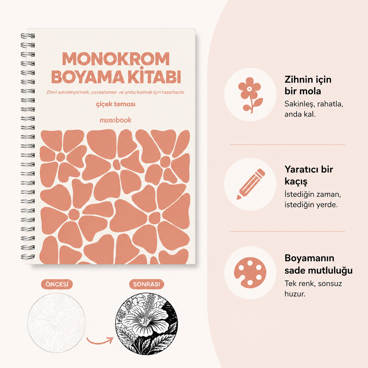 monobook - Monokrom Boyama Kitabı Seti