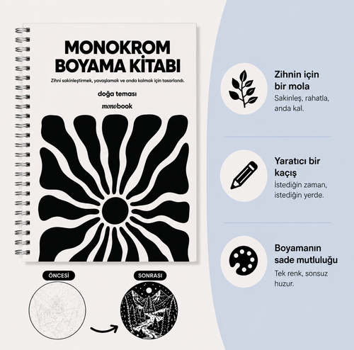 monobook - Monokrom Boyama Kitabı Seti