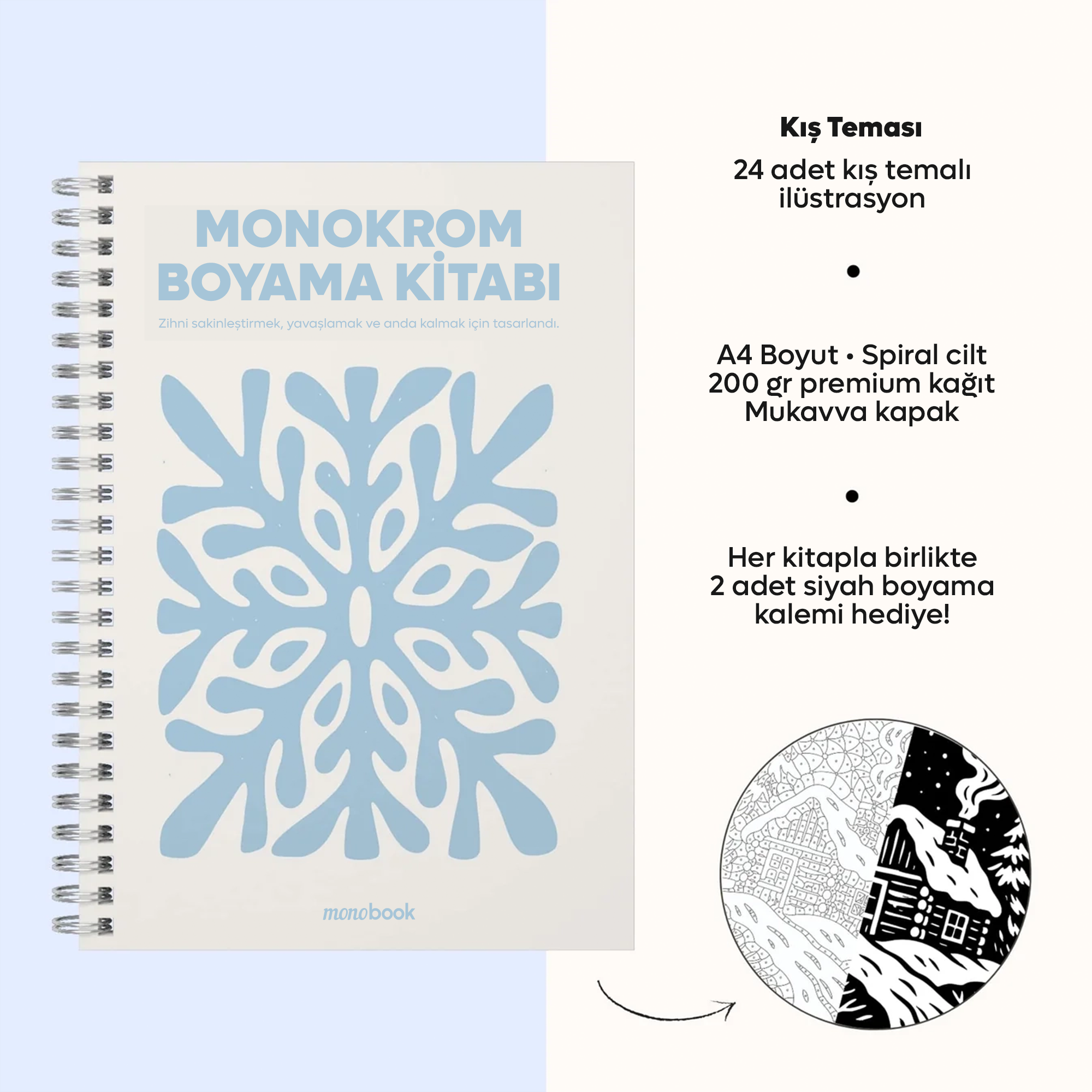 monobook - Monokrom Boyama Kitabı Seti